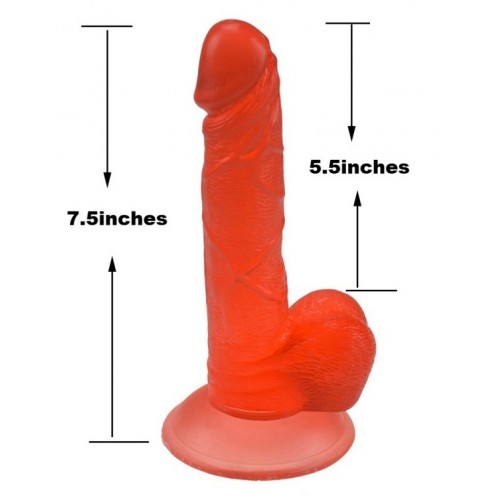 7.5 centimetru želé realistické robertek sexuální hračka červená