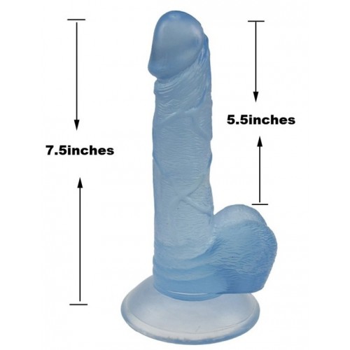 7.5 centimetru želé realistické robertek sexuální hračka - modrá.