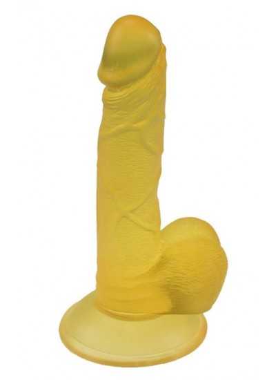7,5 cm jelly réaliste dildo sex toy - jaune