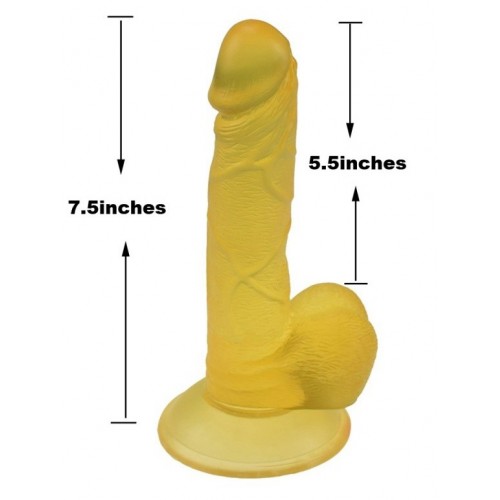 7,5 cm di gelatina realistico dildo giocattolo sessuale - giallo
