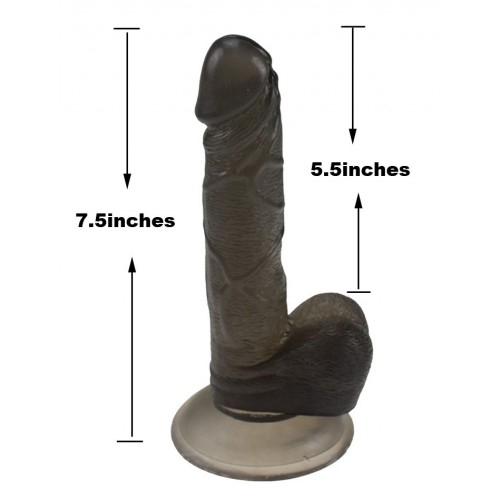 7.5 Inch Jelly Realistic Dildo Sex Toy - Black