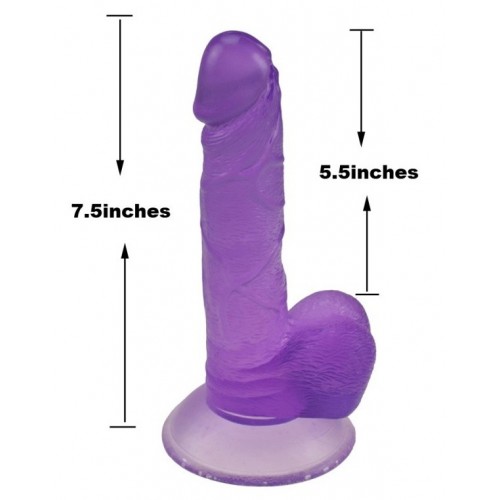 7, 5 inch gelé realistiska dildo sex leksak - lila