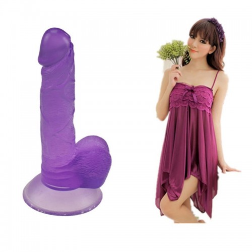 7, 5 tomme gelé realistisk dildo sexlegetøj - lilla