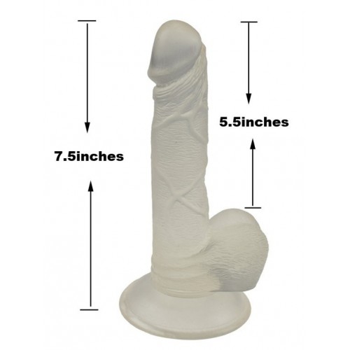 7, 5 tomme gelé realistisk dildo sexlegetøj - gennemsigtig
