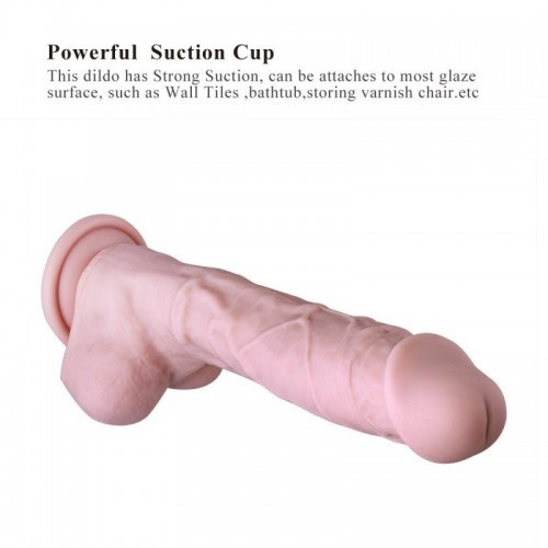 præmie silikone dildo, realistisk penis med sugekopper (stor)