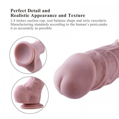 bidraget silikon dildo, realistiska penis med sugpropp (stor)