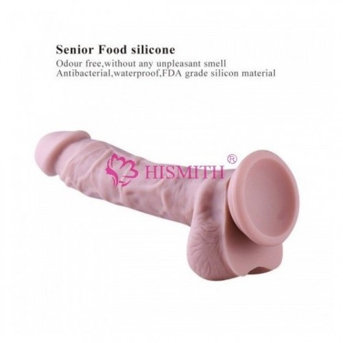 præmie silikone dildo, realistisk penis med sugekopper (middel)