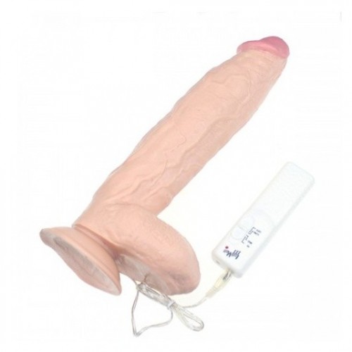 Newest 12.8in Vibrating Huge Flesh Dildo, Adult Sex Products
