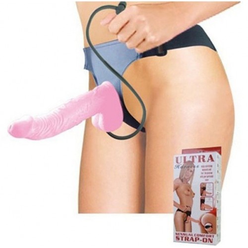 soft strap - on dildo con pompa