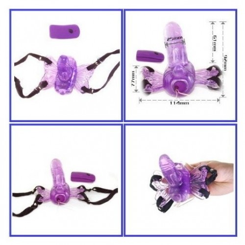 Wireless Remote Control Vibration Butterfly Strap On Dildo For Woman