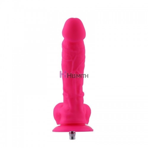 9 "silikonový dildo pro sexuální stroj Hismith s rychlým vzdušným konektorem, 6.9" vkládací délka, růžová