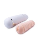 Male Masturbator Double Shock Vibration Vagina Real Pussy Adult Sex Toys White