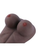 HISMITH Kvinnlig kroppsexleksak med bröst Vagina och anal, livsformad manlig onani för män (svart)