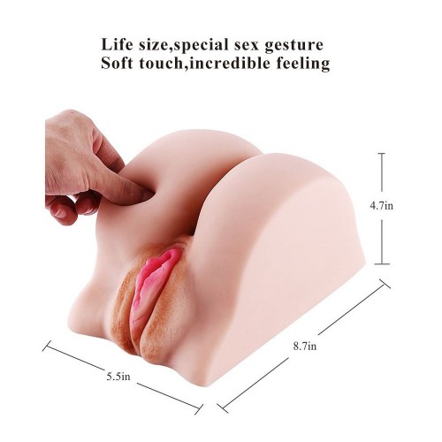 HISMISH Pussy Anal Ass Sex Doll,3D Realistic Vagina Anus Butt Male Masturbator Sex Toy for Men Masturbation (4.6 Pounds)