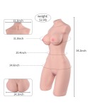 Zvyšte velikost polodlouhé sexuální panenky, sexy dámy s vaginálními tetičkami a prsy, realistická silikonová sexuální panenka