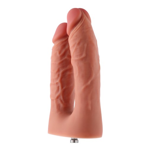 Hismith 16,51 cm Double Penetrator Silicon Dildo för Premium för sexmaskin med KlicLok-system