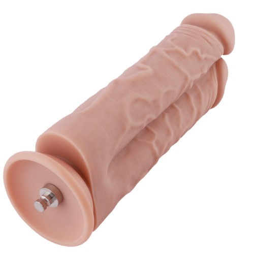 Hismith 21.59cm To haner Et hul Silikone Dildo forPremium Sex Machine med KlicLok System