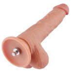 Gode en silicone Hismith 22.60cm avec scrotum complet pour Sex Machine Hismith Premium avec système KlicLok