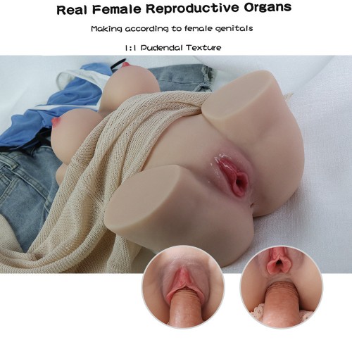 Rolan 4.3kg Masturbateur masculin 3D réaliste, poupée sexuelle demi-corps avec vagin et anal