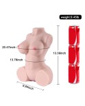 Rolan 4,3 kg Realistisk 3D mand masturbator, halvkrops sexdukke med vagina og anal