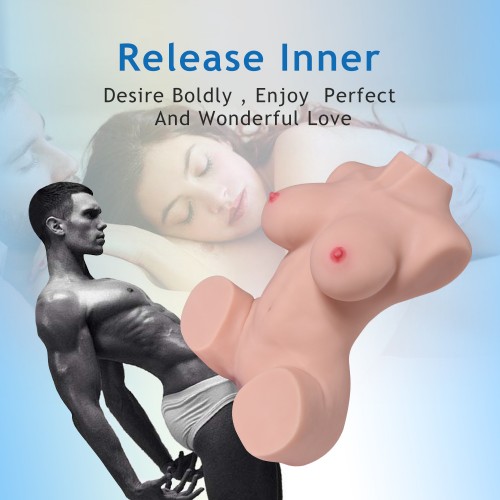 Jessie 7 kg Realistisk 3D mand masturbator, halvkrops sexdukke med vagina og anal