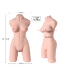 Lauren 19kg grandeur nature jouet adulte femmes torse poupée de sexe pour hommes, mâle masturbateur chatte cul avec squelette-3D