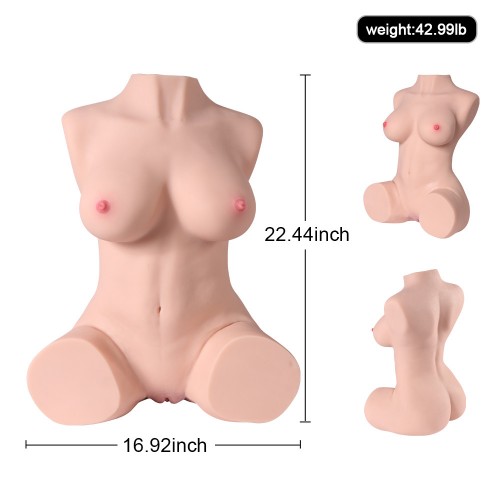 Dannia 20KG Lifelike Half Body Sex Doll, mjuk och tight fitta som riktiga kvinnor