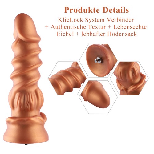 Hismith Dildo in silicone a spirale da 8,46 "con sistema KlicLok per macchina sessuale premium Hismith - Serie Monster