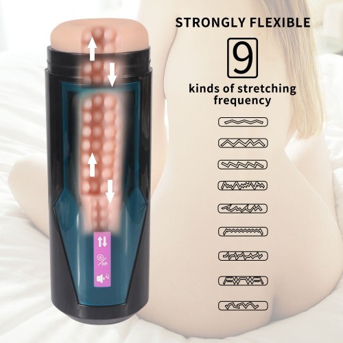 Thrusting Masturbation Cup s 9 frekvenčními vibracemi pro Hismith Premium Sex Machine se systémem KlicLok