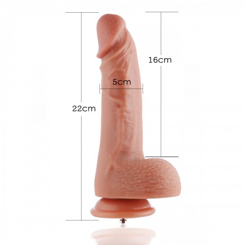 Dildo in silicone a doppia densità Hismith da 21,84 cm per macchina sessuale Hismith Premium con sistema KlicLok