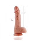 Gode en silicone double densité Hismith 21,84 cm pour Sex Machine Hismith Premium avec système KlicLok