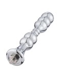 Dildo anal Hismith 8.2" avec perles en métal, baguette anale en aluminium lisse