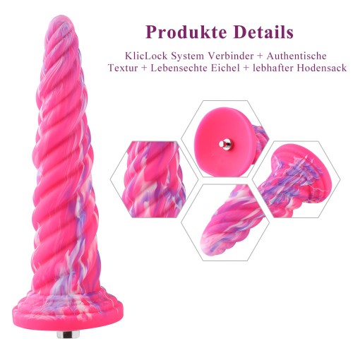 Hismith 25,7 cm tornado dildo för Hismith Premium Sex Machine med kliclok-kontakt