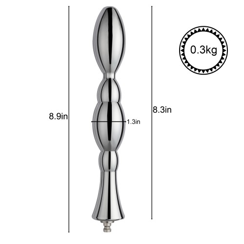 Hismith 8,48” kovové korálkové anální dildo se systémem KlicLok pro prémiový sexuální stroj