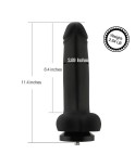 Hismith 11,4" Smidig silikon enorm dildo för Hismith Premium Sex Machine, med KlicLok System, Svart L storlek