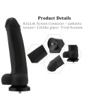 Hismith Gode énorme en silicone lisse de 11,4 po pour Hismith Premium Sex Machine, avec système KlicLok, taille L noire