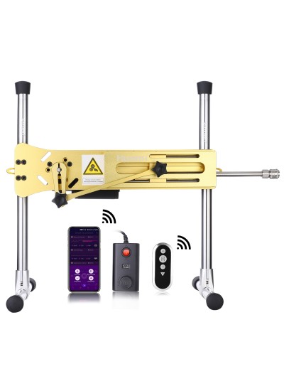Hismith Premium Sex Machine avec un gode en silicone de 20,5 cm, Kliclok System Love Machine avec télécommande (Luxus Golden)