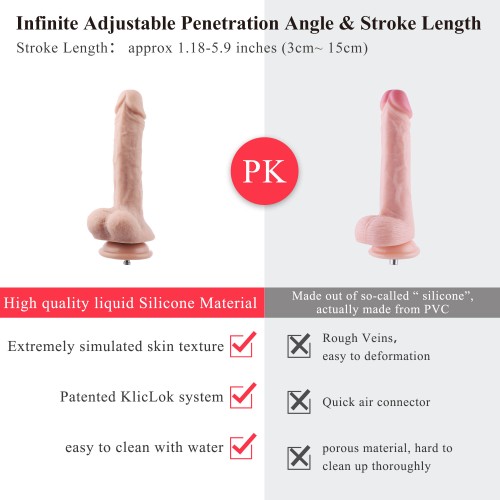 Hismith Premium Sex Machine con dildo in silicone da 20,5 cm, Kliclok System Love Machine con Remote Edition, Elgenece Red