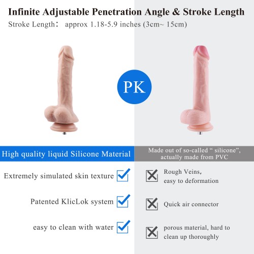 Hismith Premium Sex Machine con dildo in silicone da 20,5 cm, Kliclok System Love Machine con telecomando Edizione