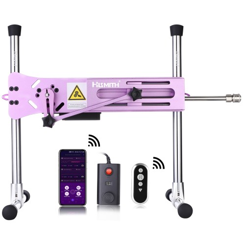 Hismith Premium Sex Machine s 20,5 cm silikonovým dildem, Kliclok System Love Machine s dálkovým ovládáním Edition, Noble Purple