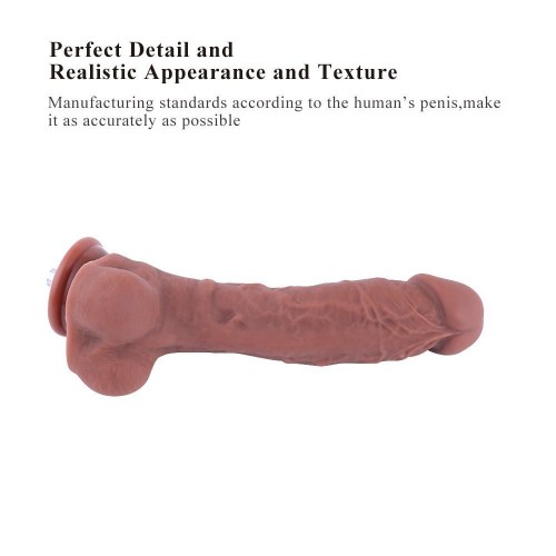 9.1" Silicone Dildo for Hismith Sex Machine with KlicLok Connector,7.5" Insertable Length. Coffee