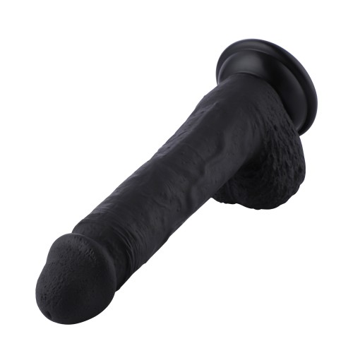 21 cm Flexible Lifelike Silicone Black Dildo with Keel for Hismith Sex Machines