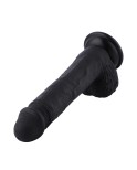 21 cm Flexible Lifelike Silicone Black Dildo with Keel for Hismith Sex Machines