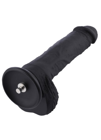 Dildo nero in silicone flessibile e realistico da 21 cm con chiglia per macchine del sesso Hismith