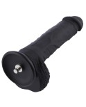 21 cm fleksibel, livagtig silikone Dildo i sort silikone med køl til Hismith sexmaskiner