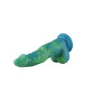 Hismith 9.6" Silicone Green Mix Yellow Dildo With KlicLok System
