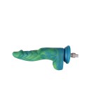 Hismith 9.6" Silicone Green Mix Yellow Dildo With KlicLok System