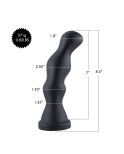 Gode en silicone Hismith 8,5", 7" insérable, avec gode anal, noir