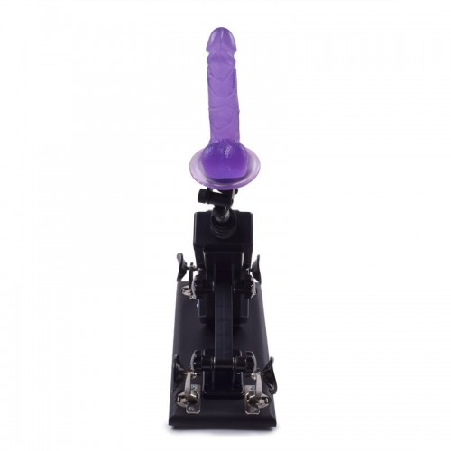 Automatisk sexmaskine med farverig gelérealistisk dildo